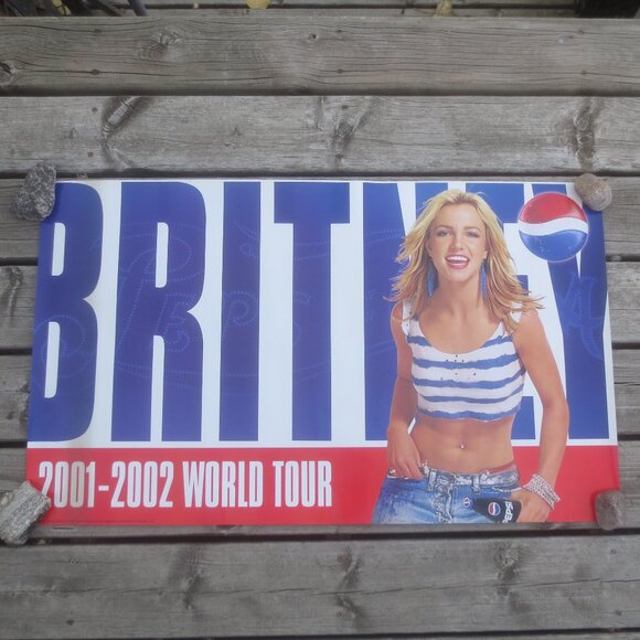 Collectible 2001-2002 Brittany Spears Pepsi Cola World Tour Concert Poster. - Picture 1 of 14